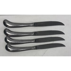 Vintage Leonard * Set of 4 * Pistol Handled Steak Knives Stainless 9" V. NICE